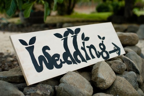 handpainted sign for wedding