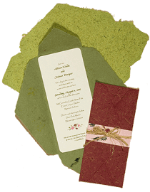 green wedding invitations