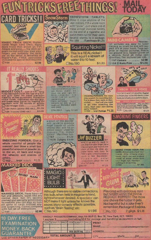 vintage comic book mail order ads