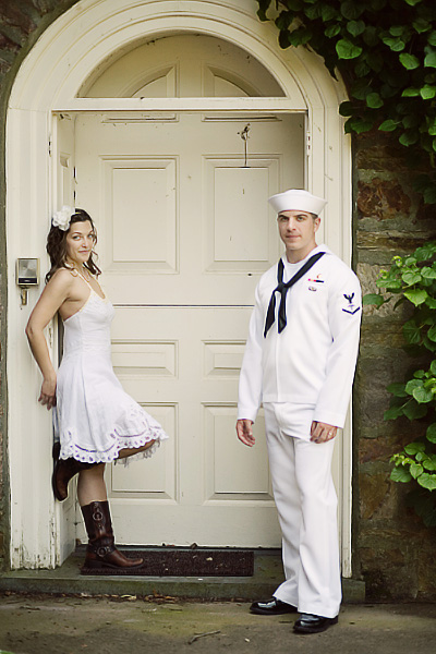 Military wedding couple plans small wedding - photo by Isabel March Photography