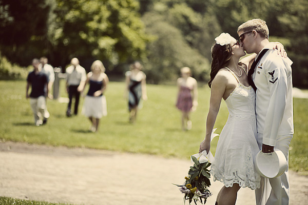 military wedding couple