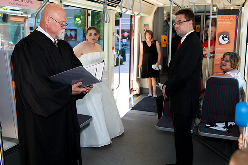 trolley wedding ceremony