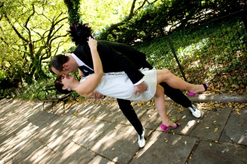 central park wedding couple