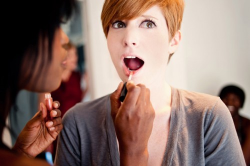 bride getting ready for wedding