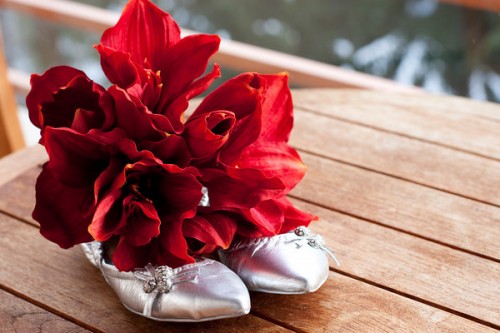 red flowers winter bouquet