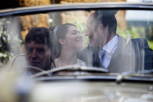 vintage wedding limo