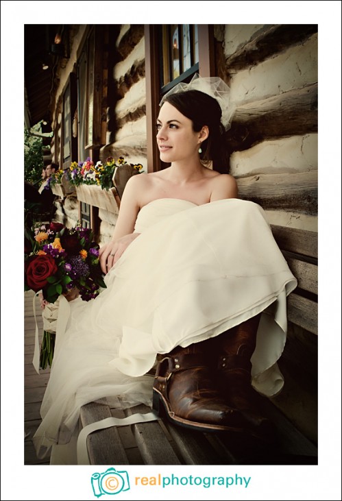 bride wearing boots