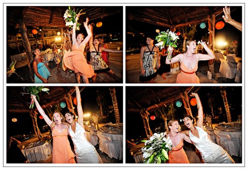 beach bouquet toss