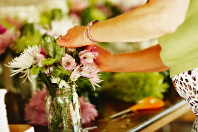 flowers in mason jars