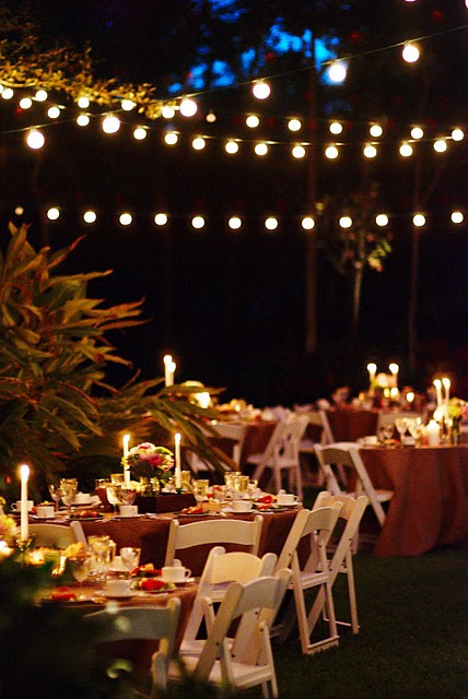 fairy lights wedding reception