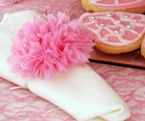 tissue paper napkin pom poms