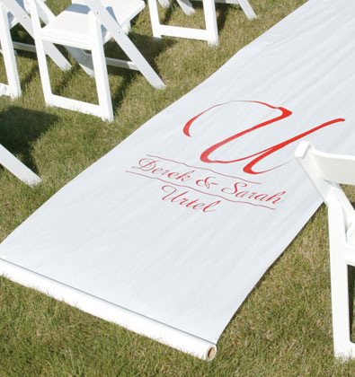 monogrammed aisle runner