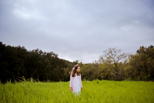 flowergirl in meadow