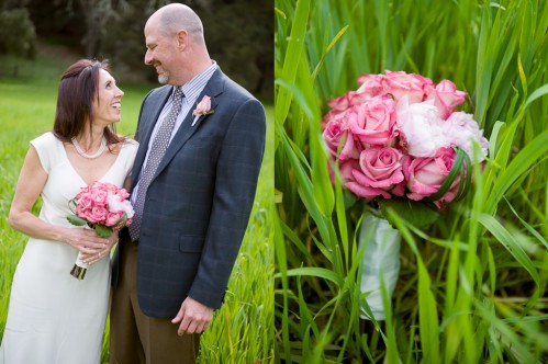 pink rose wedding bouquet