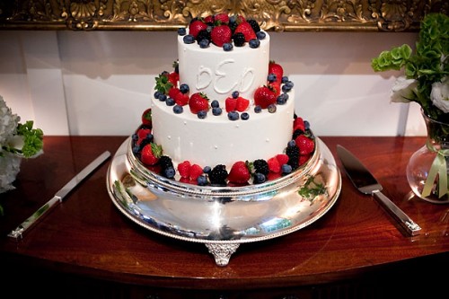 wedding cake with berries