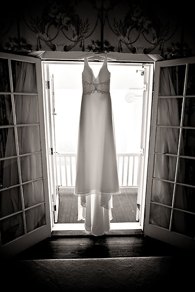 wedding dress in the window