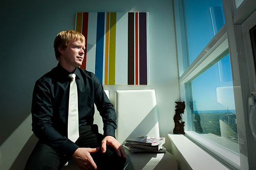 groom with white tie