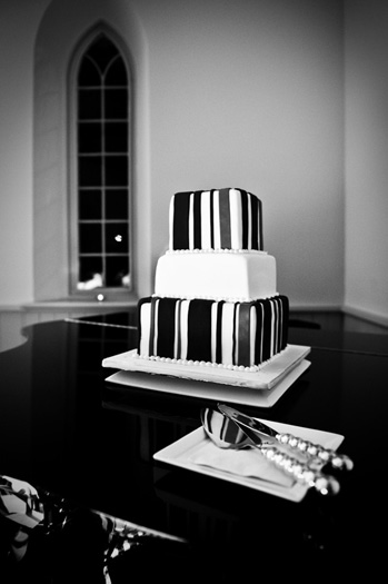 striped wedding cake