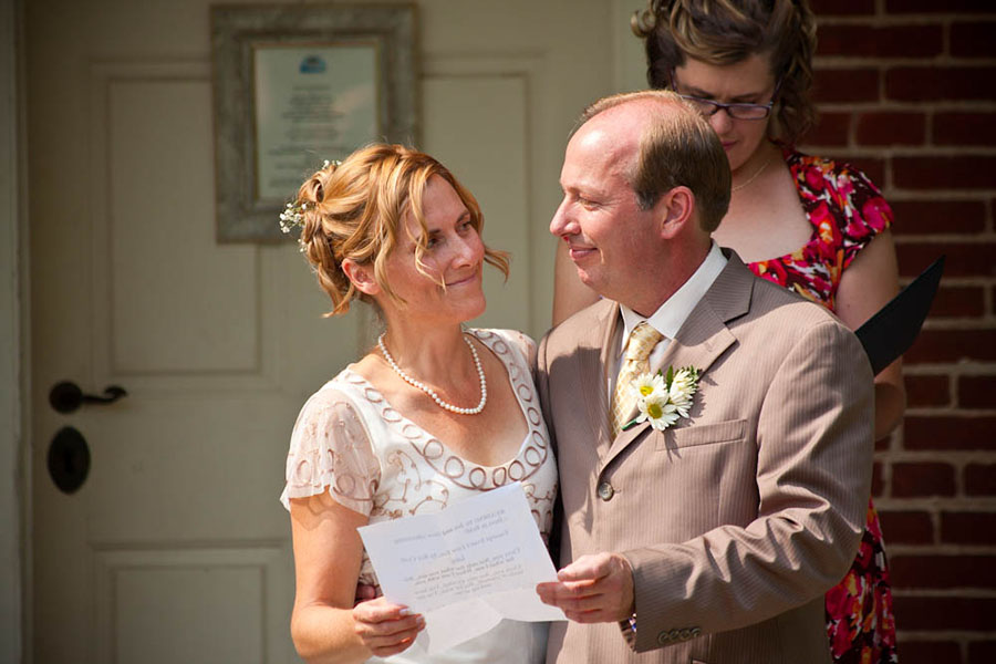 wedding ceremony on porch