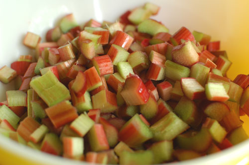 diced rhubarb