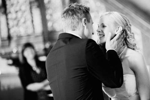 groom kissing bride