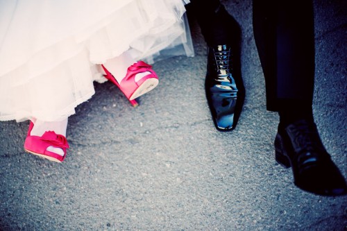 pink wedding shoes