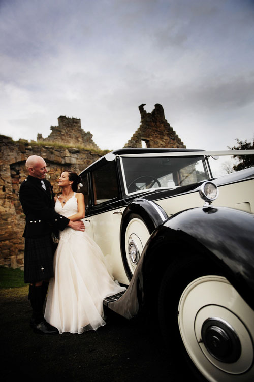 vintage getaway car in scotland