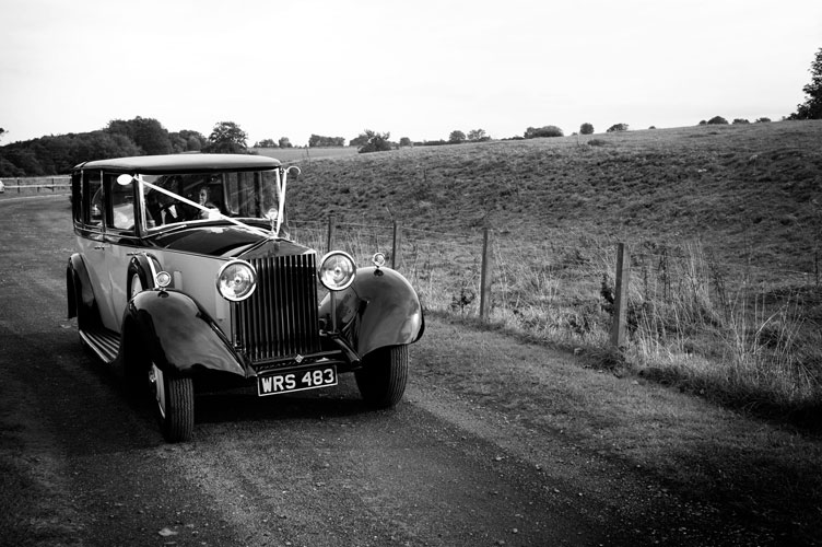 vintage car in scotland wedding