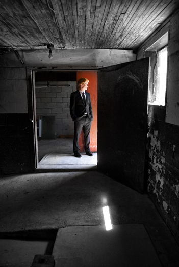 groom in hallway