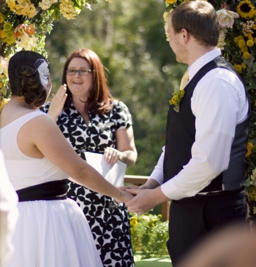 bride facing officiant