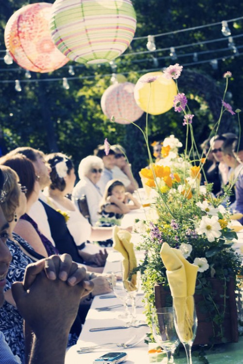 outdoor wedding meal