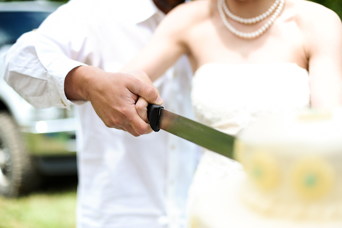 wedding cake cutting