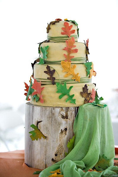 fall theme wedding cake