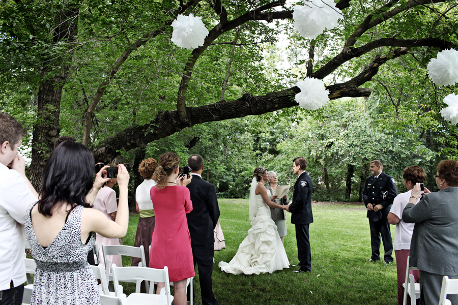 outdoor wedding ceremony under a tree