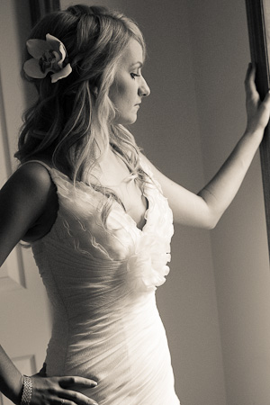 bride gazing out the window