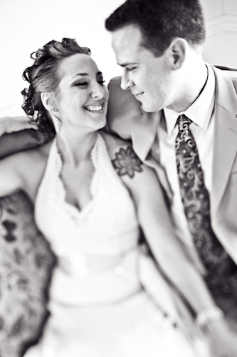 Black and white couple portrait