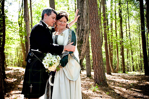 forest wedding portrait