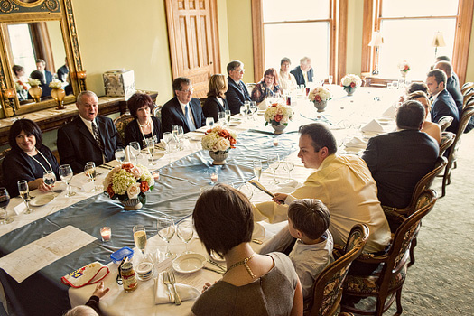 intimate wedding reception at the whitney