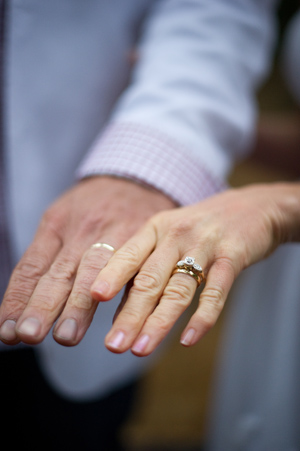 bride and groom wedding rings