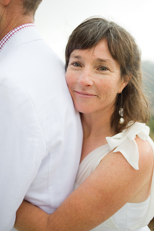 bride hugging groom