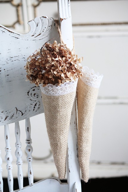 burlap cones