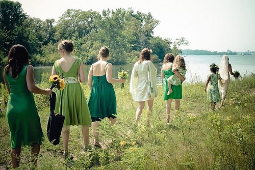 green bridesmaid dresses