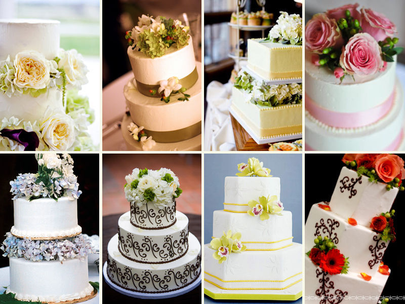 wedding cakes with real flowers