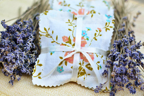 Easy Stamped Lavender Sachets - DIY Beautify - Creating Beauty at Home