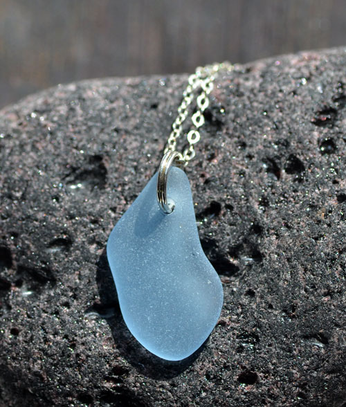 cornflower blue sea glass