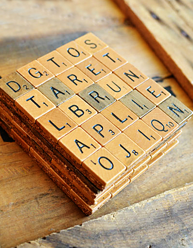 DIY Scrabble Tile Coasters