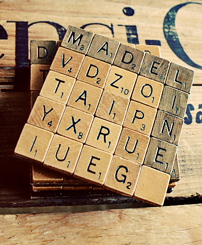 scrabble coasters