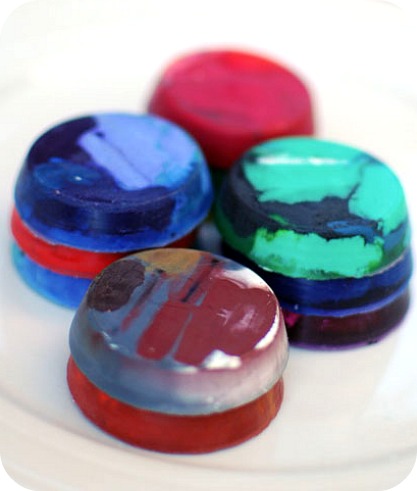 melted crayons round