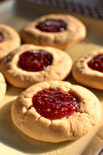 peanut butter and jam cookies