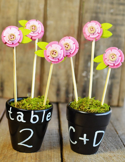 diy chalkboard flower pots